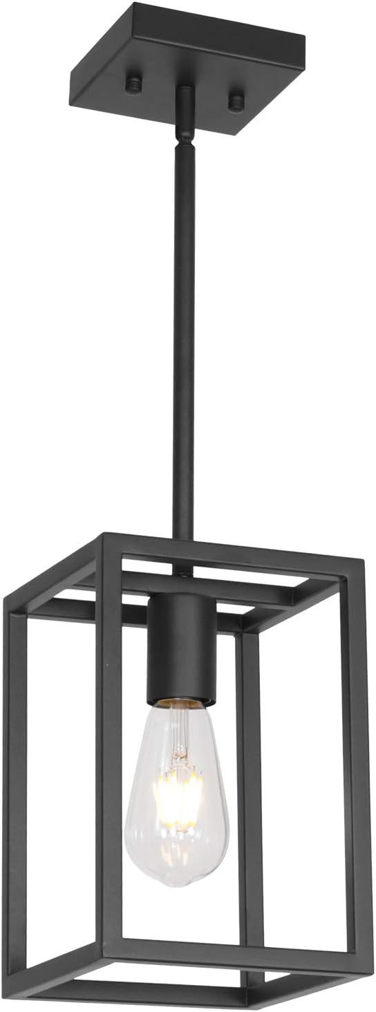 1-Light Black Pendant Lights Industrial Farmhouse Chandelier