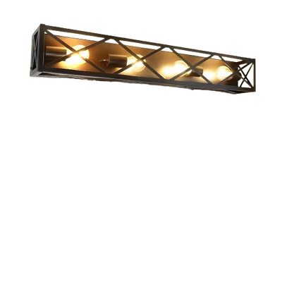 4-Light Industrial Vanity Light – Vintage Brown