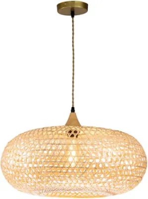 Light Beige Pendant Design Light with Flatten Shade