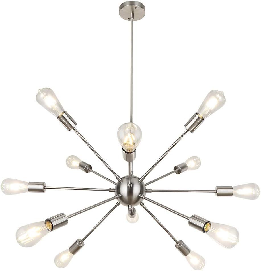 Brushed Nickel Sputnik Chandelier Modern Ceiling Light