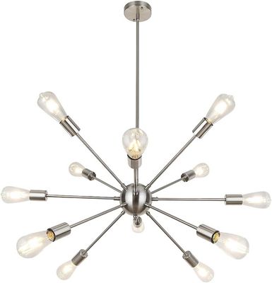 Brushed Nickel Sputnik Chandelier Modern Ceiling Light