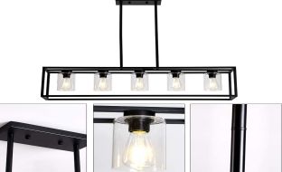 Chandelier Black Matte 5 Lights