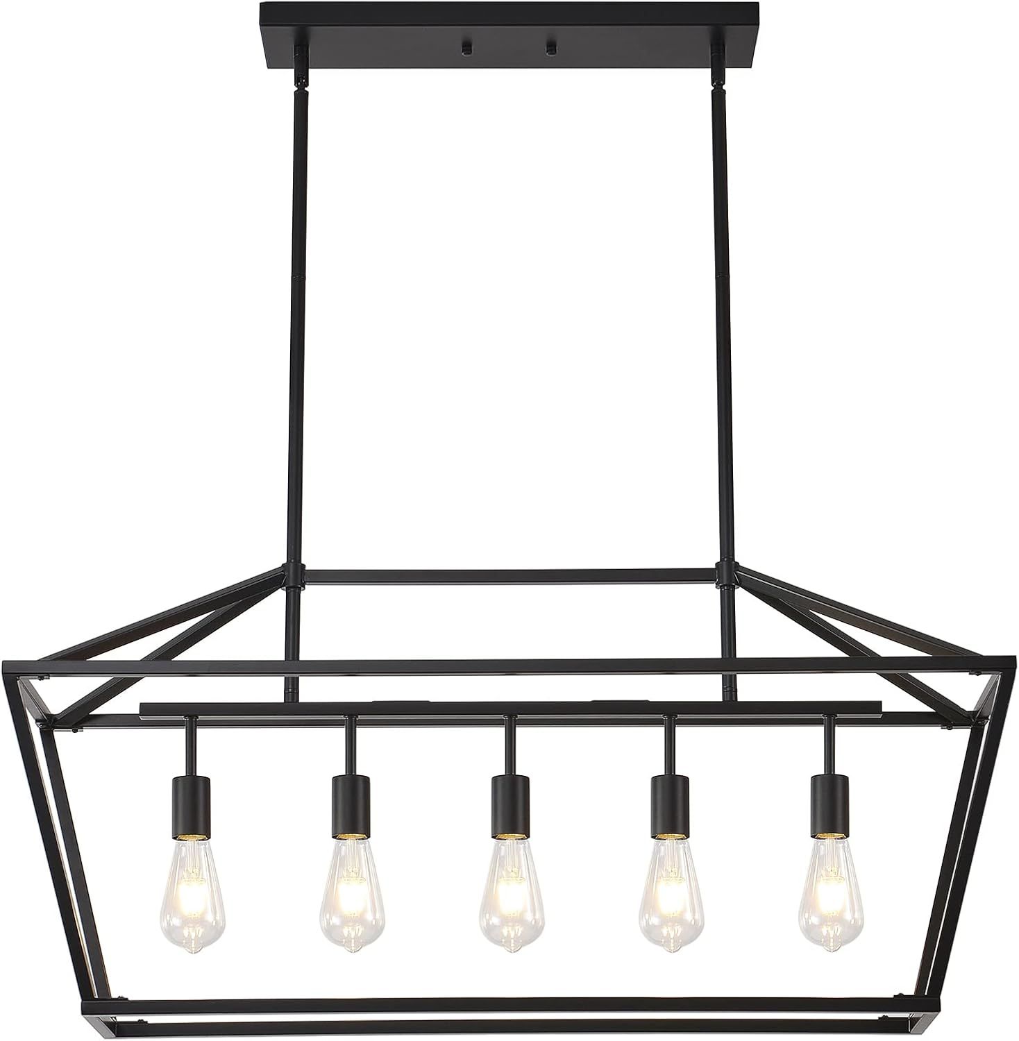 5 Lights farmhouse style Black matte