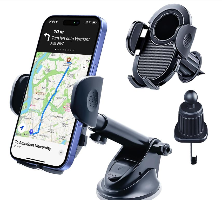 3-in-1 Car Phone Holder – Mount for Windshield, Dashboard, and Vent