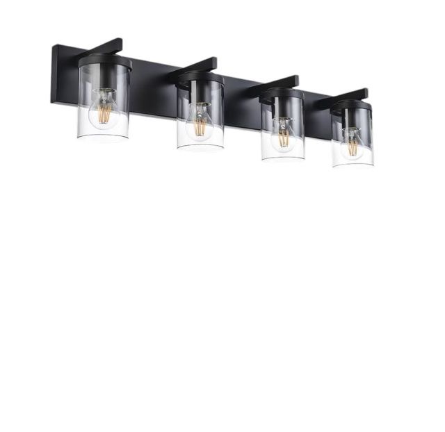 4-Light Black Bathroom Fixture