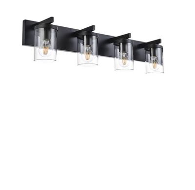 4-Light Black Bathroom Fixture