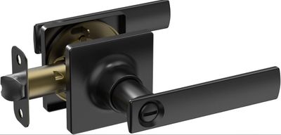 Matte Black Door Handle - With Lock