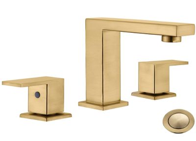 Solid Brass Two Handle Faucet, Brushed Gold