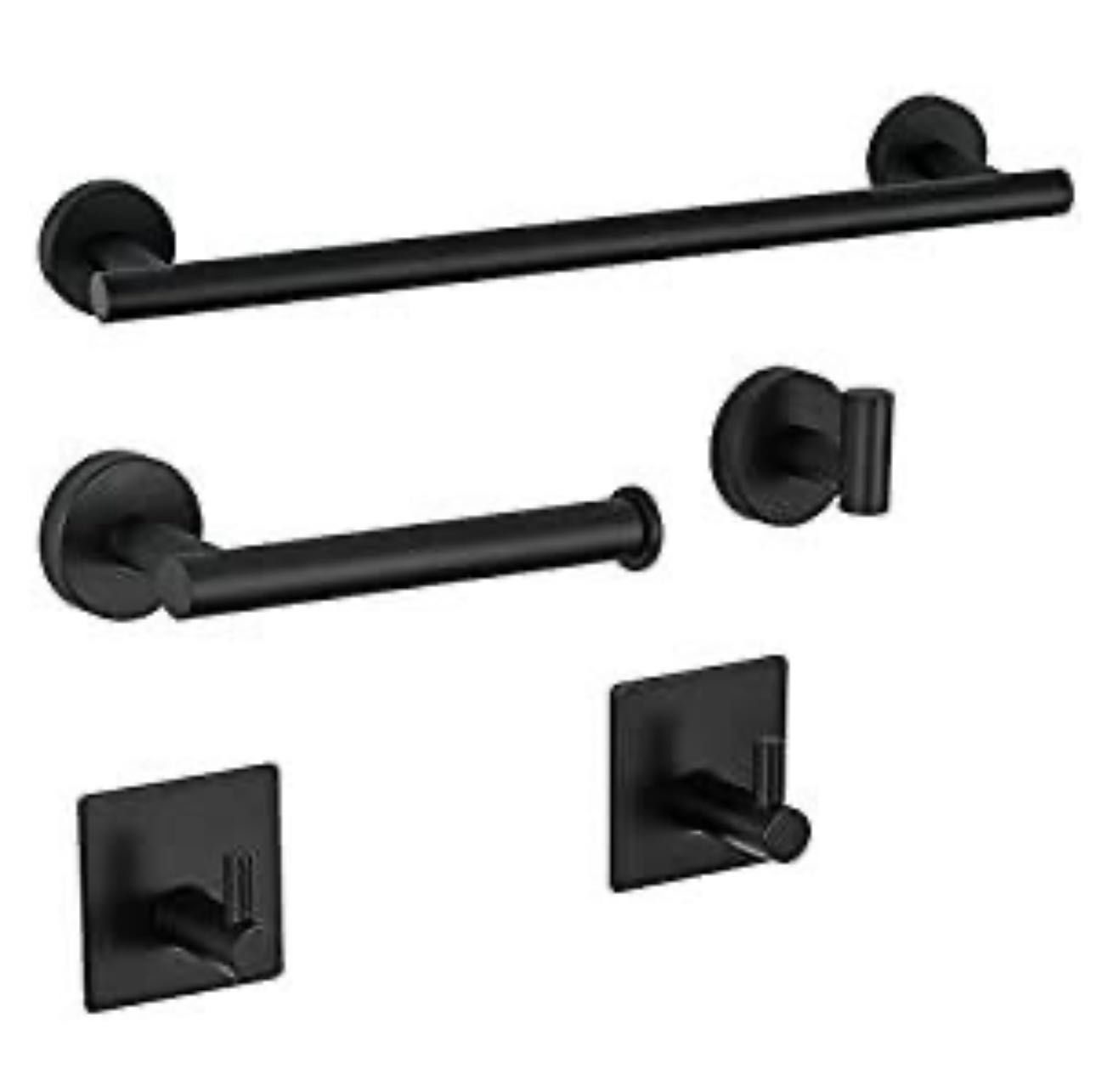 Bathroom Hardware Set 5-Piece - Matte Black