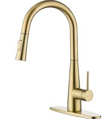 Kitchen Faucet with Pull-Down Sprayer - Brushed Gold