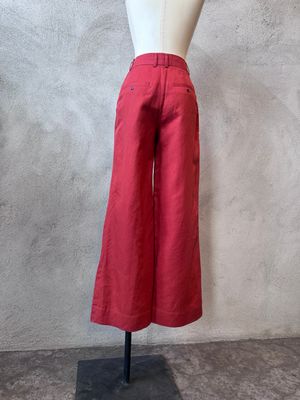 Linen Blend Wide Leg Trousers
