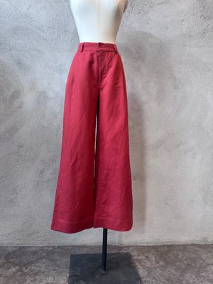 Linen Blend Wide Leg Trousers