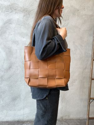 Woven Leather Tote