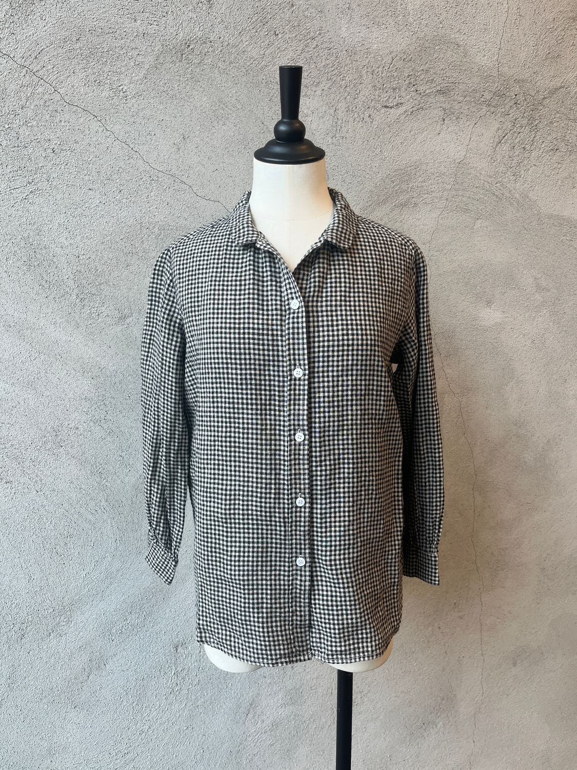 Ellerie Blouse, Color: Gingham Black/Beige, Size: XS