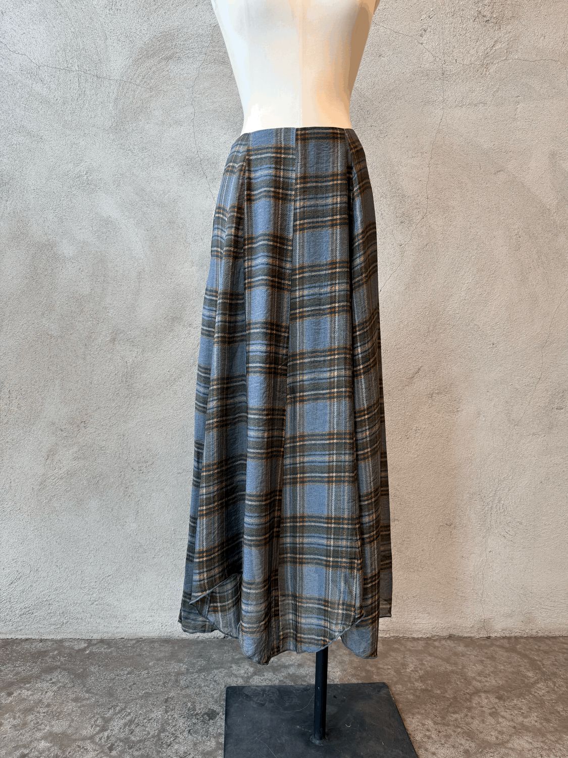 Plaid Viscose Skirt