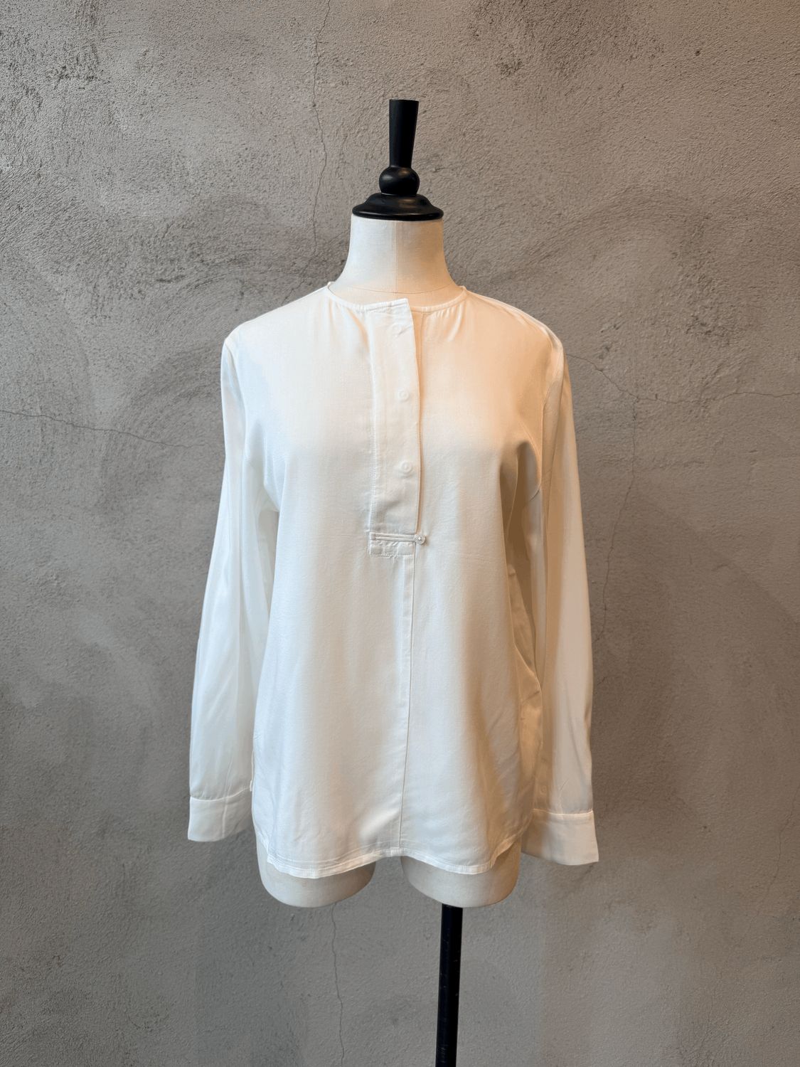 Collarless Shirt with Placket