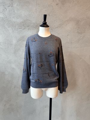 Sweater w/ Embroidered Flowers