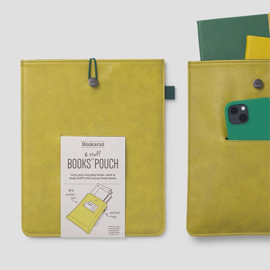 Bookaroo Books &amp; Stuff Pouch (Chartreuse and Forest Green)