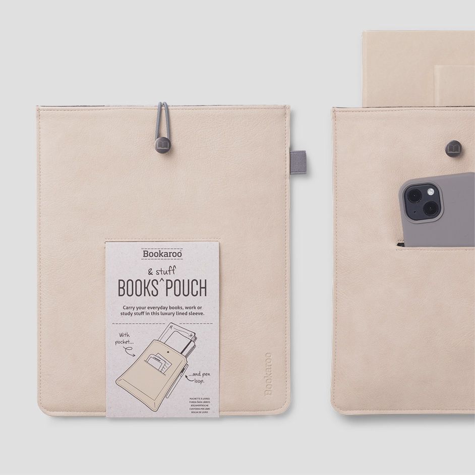 Bookaroo Books &amp; Stuff Pouch (Pale Pink and Gray)