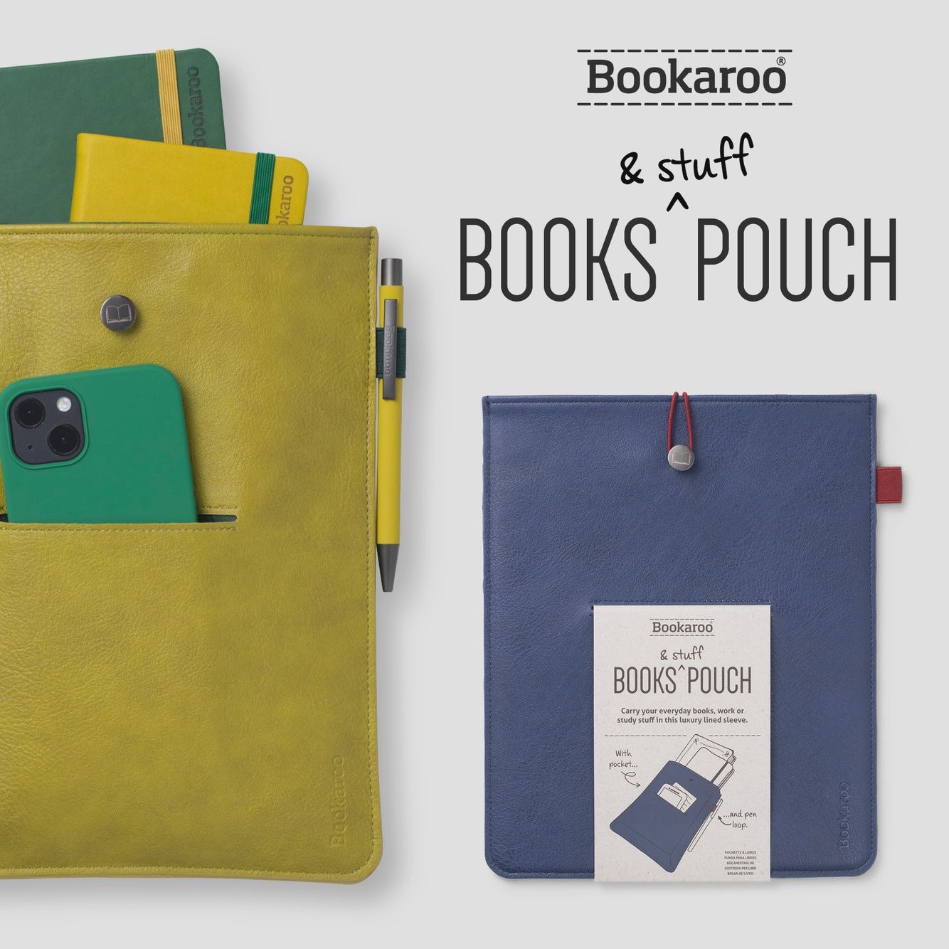 Bookaroo Books &amp; Stuff Pouch ( Navy and Dark Red)