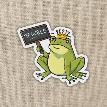 Kingsley with Trouble Sign Sticker | Asst To the Villain