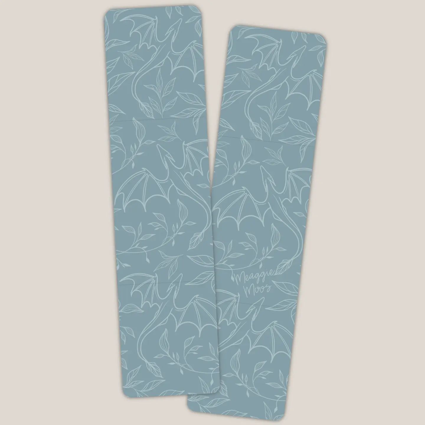 Blue Floral Dragons 2x8 Bookmark | Glossy