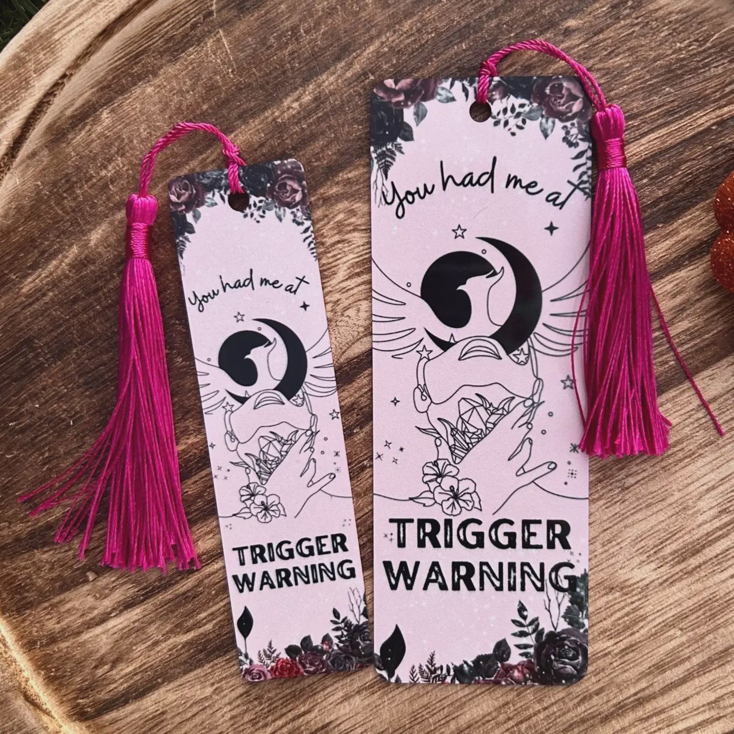Trigger Warning Metal Bookmark