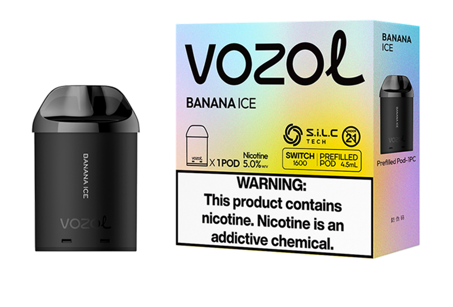 Vozol Switch 1600 – Banana Ice Pod