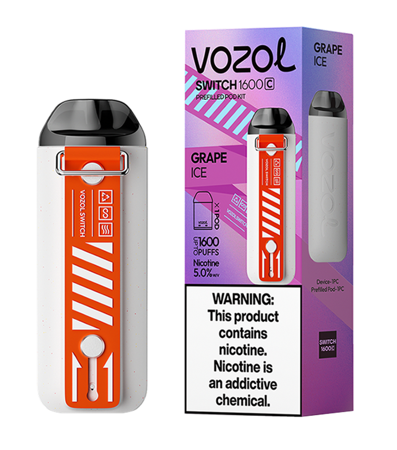 Vozol Switch 1600 – Grape Ice Kit