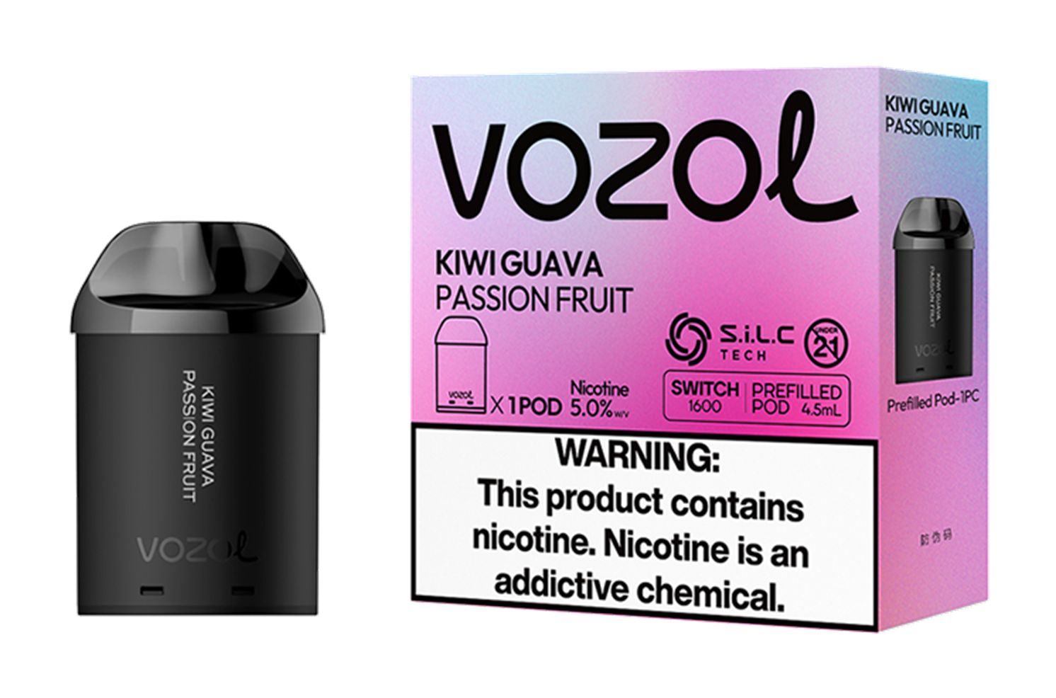 Vozol Switch 1600 – Kiwi Guava Passion Fruit Pod