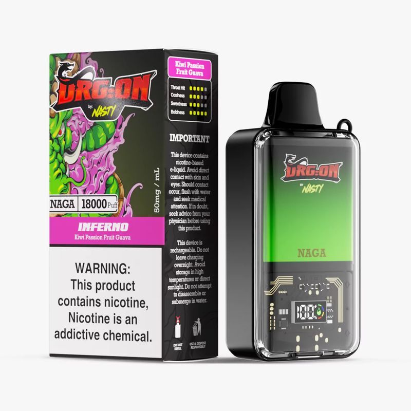 Nasty Bar DragOn 18k Kiwi Passionfruit Guava 50mg