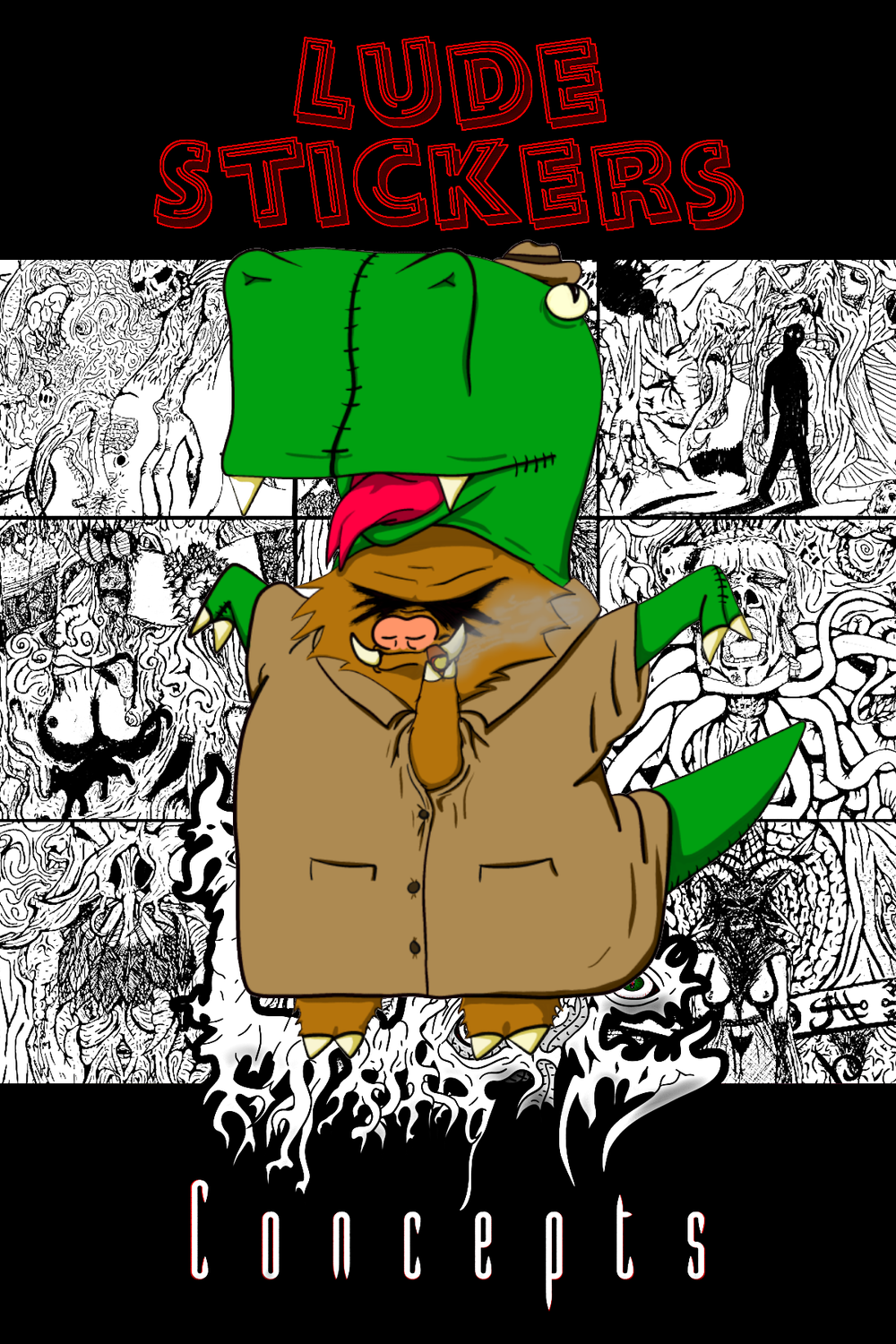 4&quot; Rex Hogz Dino- Detective Sticker