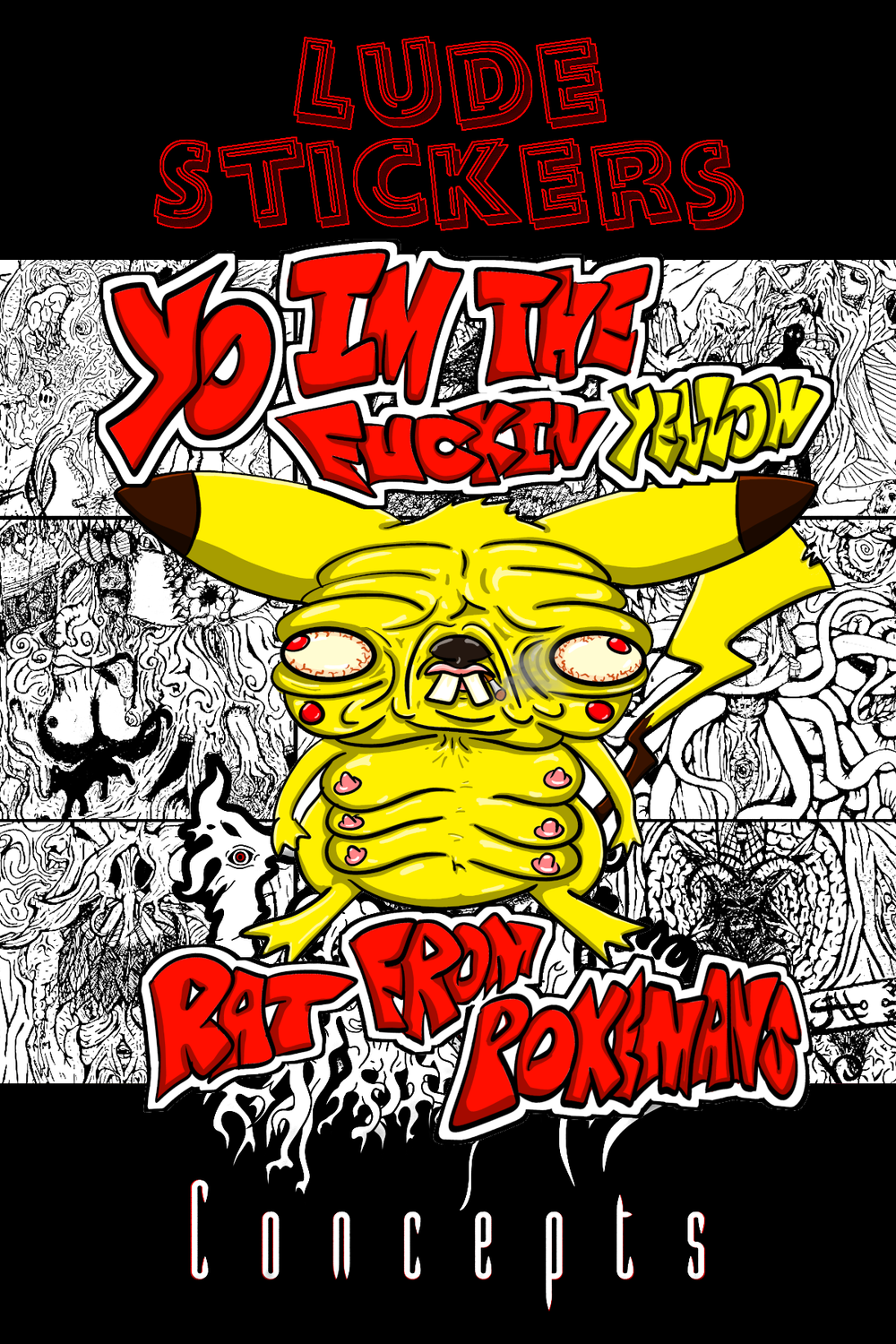 4&quot; The Yellow Rat from Pokemanz Sticker