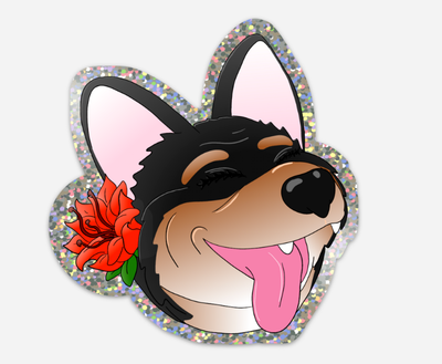 5&quot; Glitter Rizzled Muffin Sticker