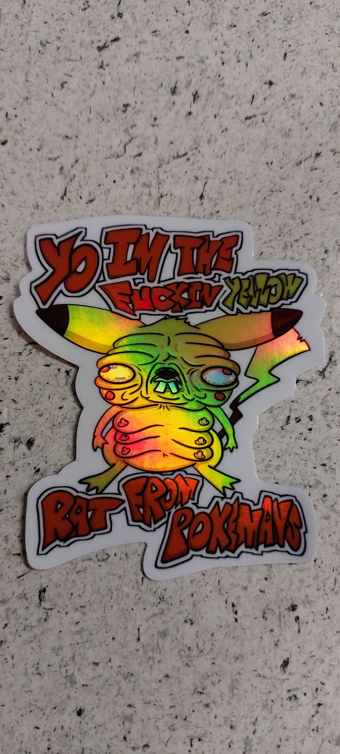 3&quot; Holographic Yellow Rat From Pokemanz Sticker
