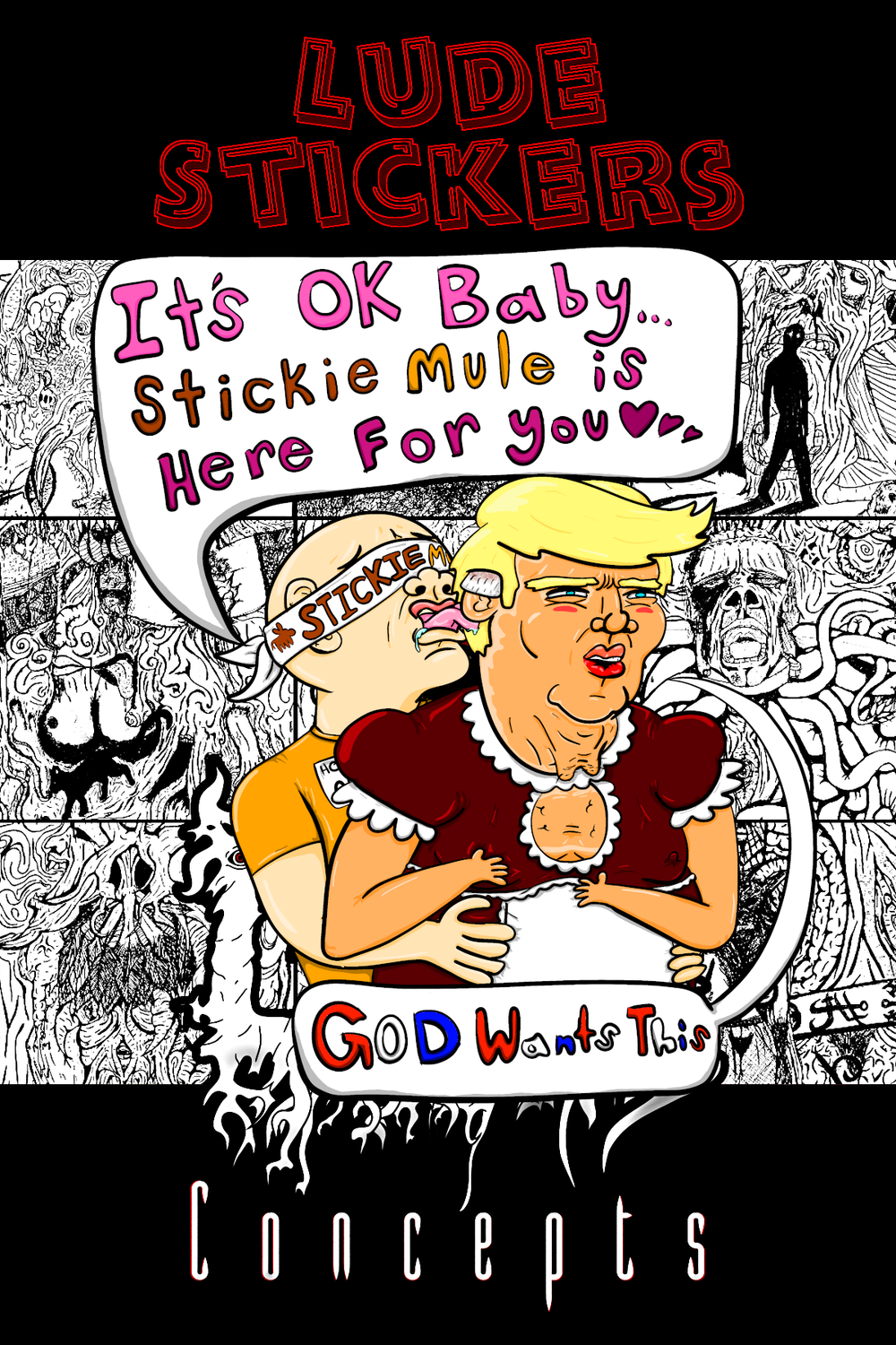 3&quot; Sticky Mule X Trump sticker