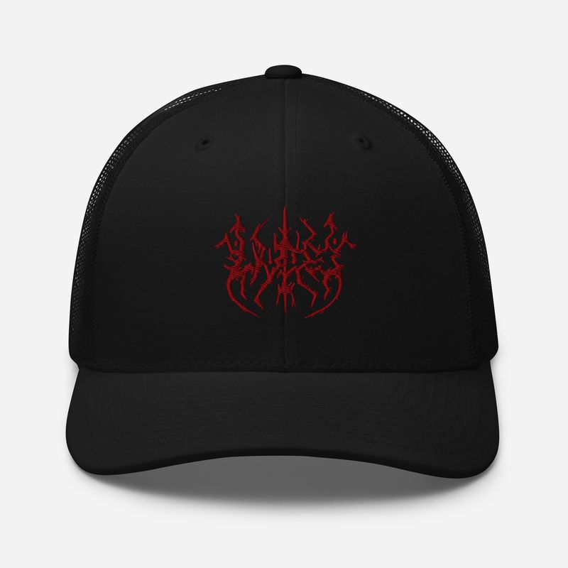 Lude Black metal Embroidery Trucker Cap