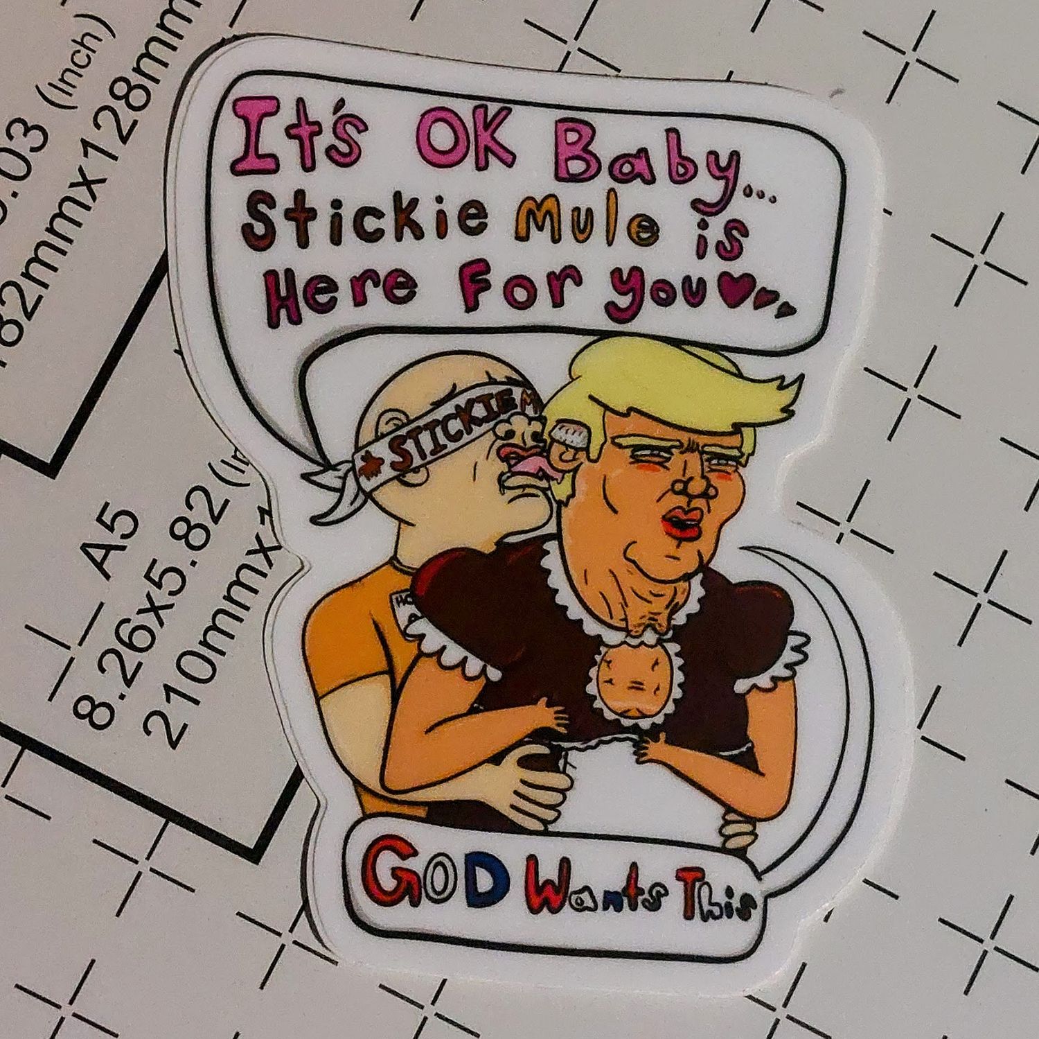 3" Sticky Mule X Trump sticker
