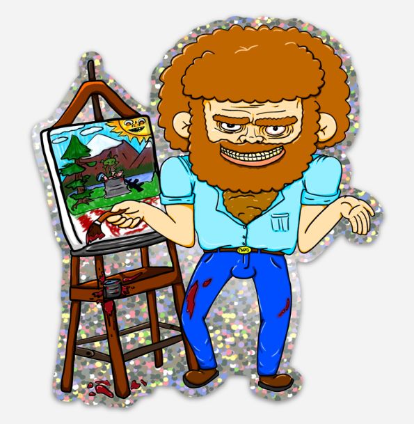 5" Glitter Happy Little Accidents Sticker