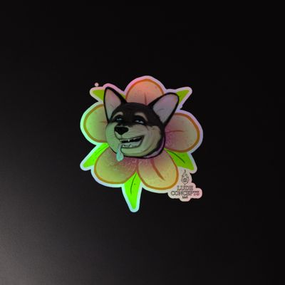 Floral Muffin Holographic stickers