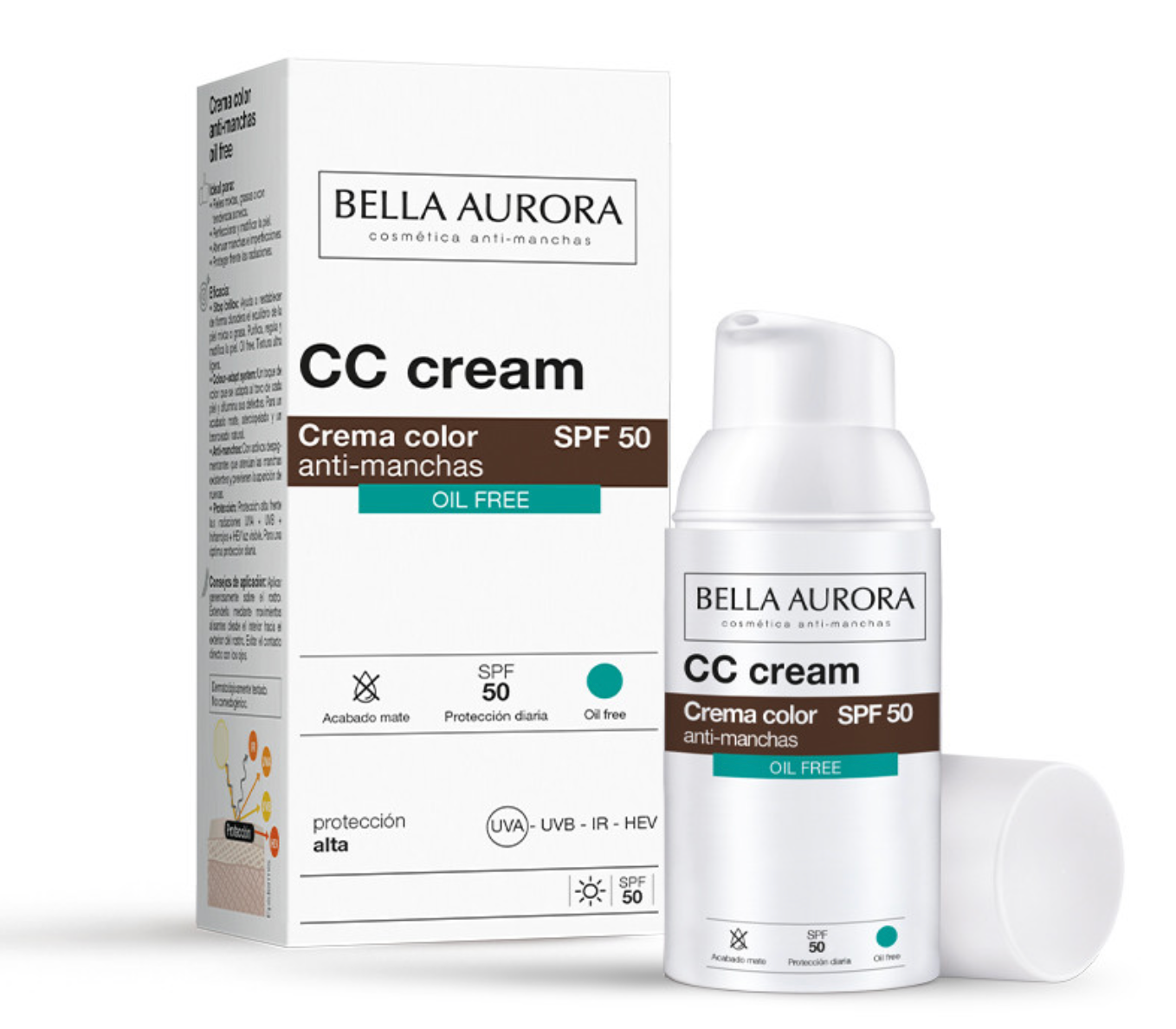 BELLA AURORA - CC CREAM SPF50+ OIL FREE