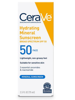 CERAVE - HYDRATING MINERAL SUNSCREEN SPF 50 FACE LOTION 75ML