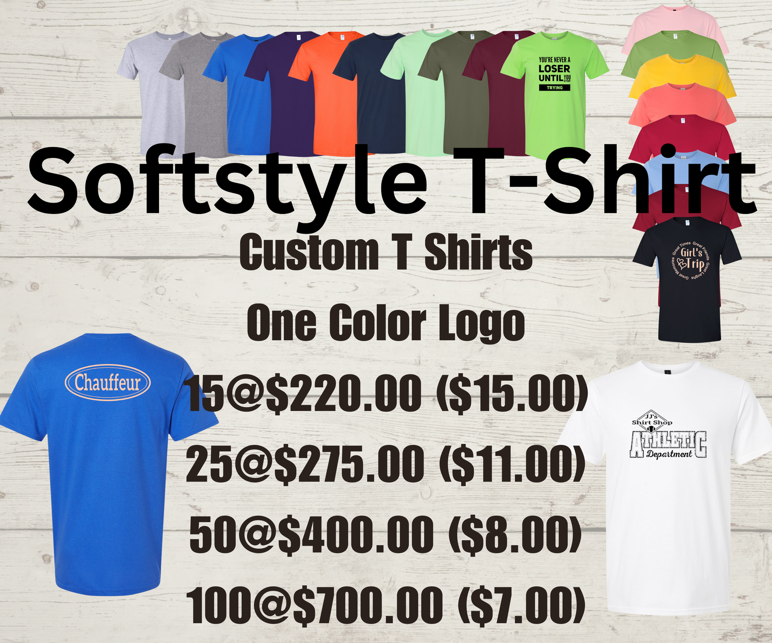 Softstyle T-Shirt with Custom One Color Logo