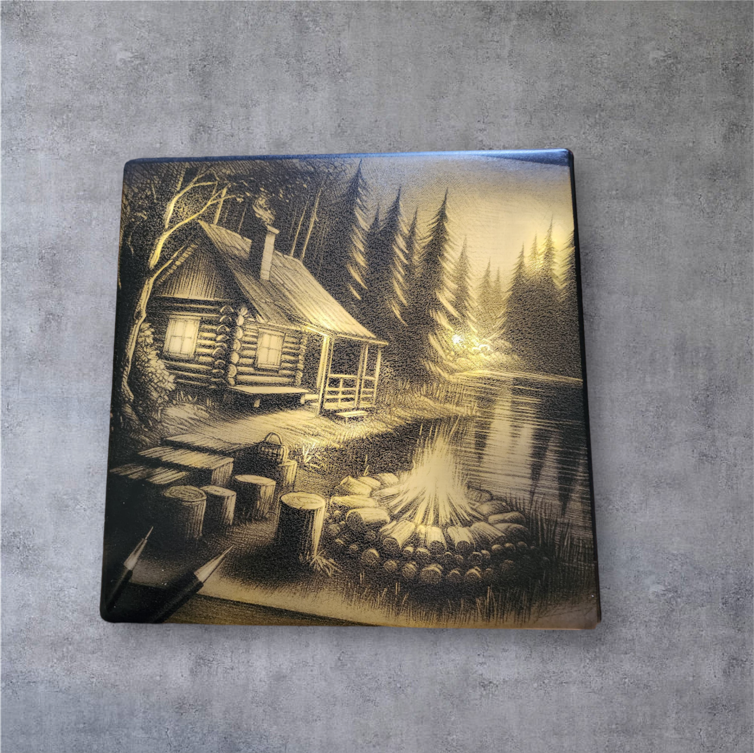 Laser engraved glass