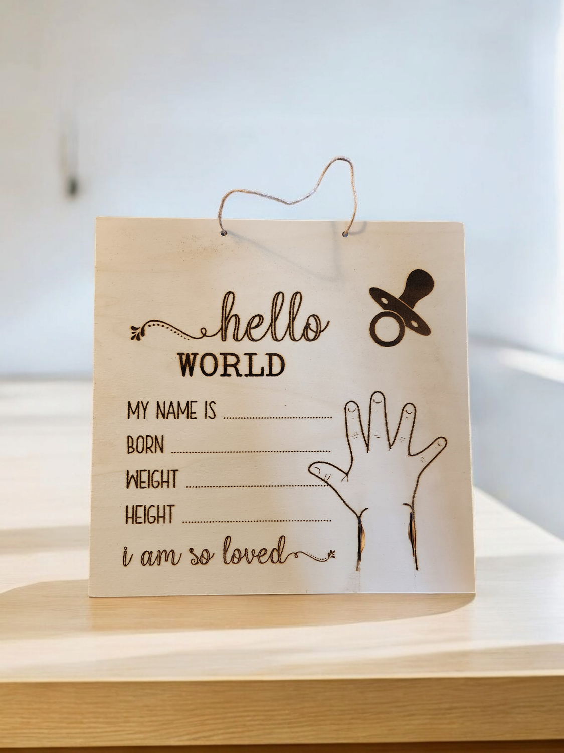 Laser engraved hospital bracelet keepsake holder