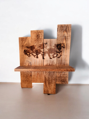 Laser engraved display shelf