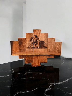Laser engraved display shelf