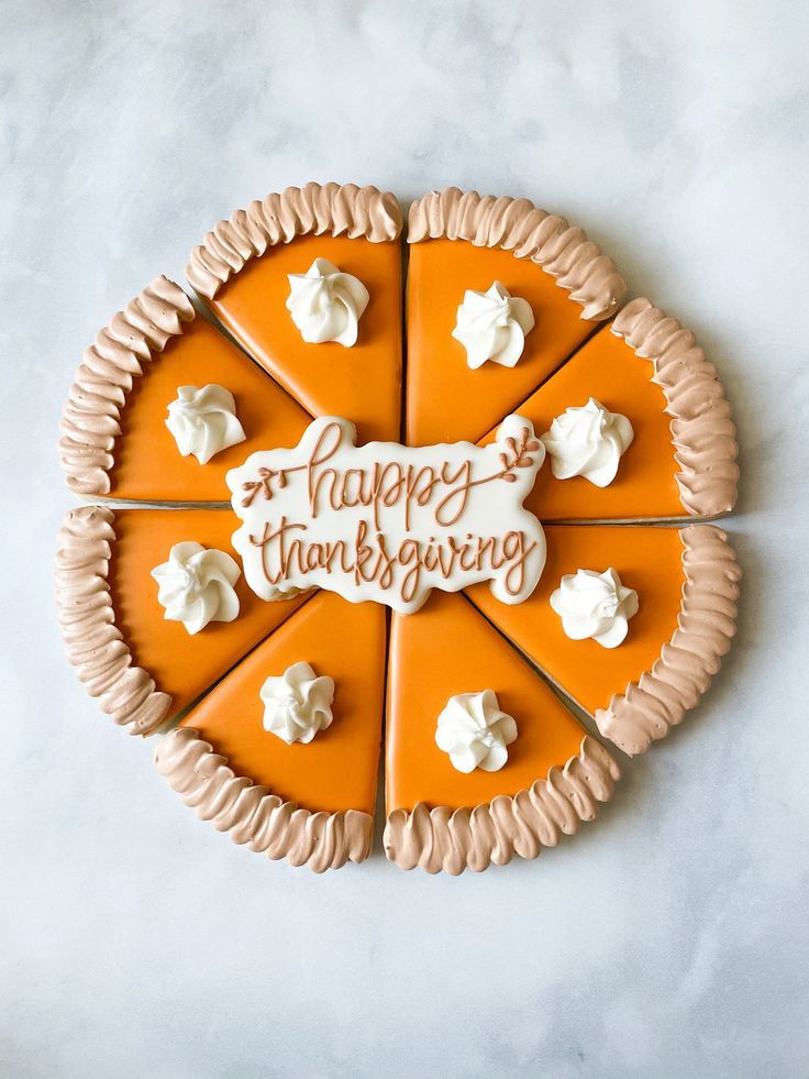 12 Pumpkin Pie Decorated Sugar Cookies