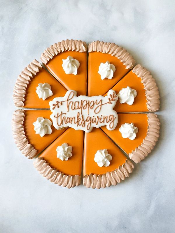 12 Pumpkin Pie Decorated Sugar Cookies