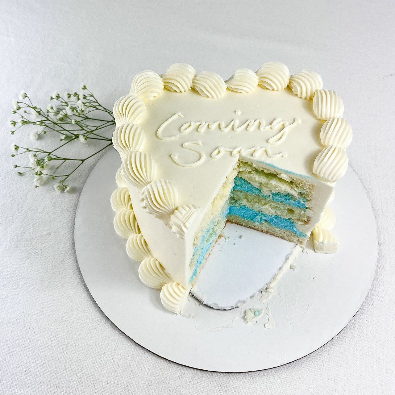Gender Reveal Heart Cake
